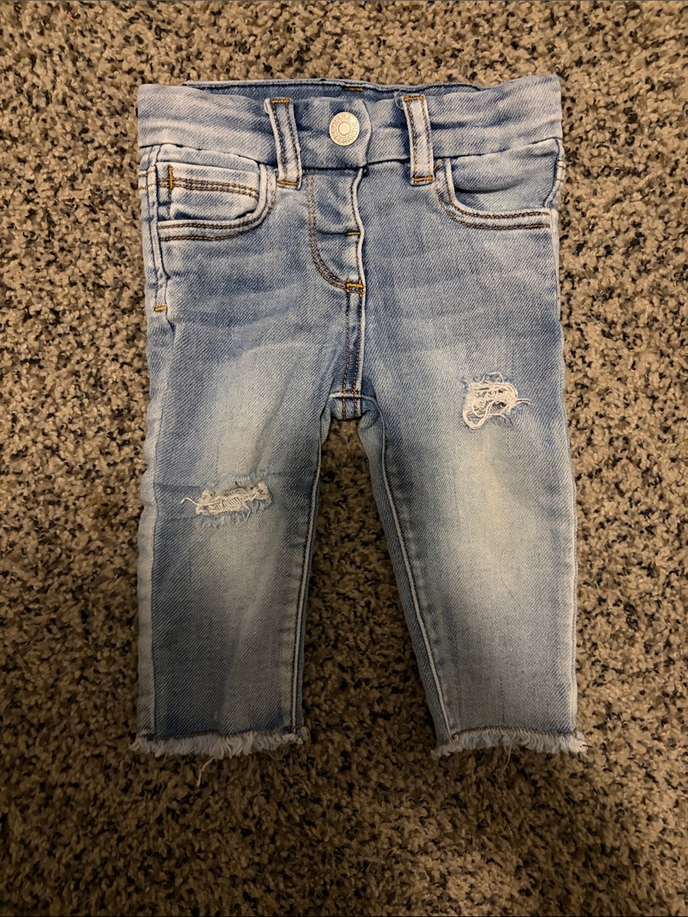 Chiara Ferragni Light Blue Distressed Baby Jeans with Frayed Hems